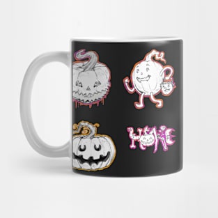 Halloween B&W Jack O' Lantern Sticker Pack Mug